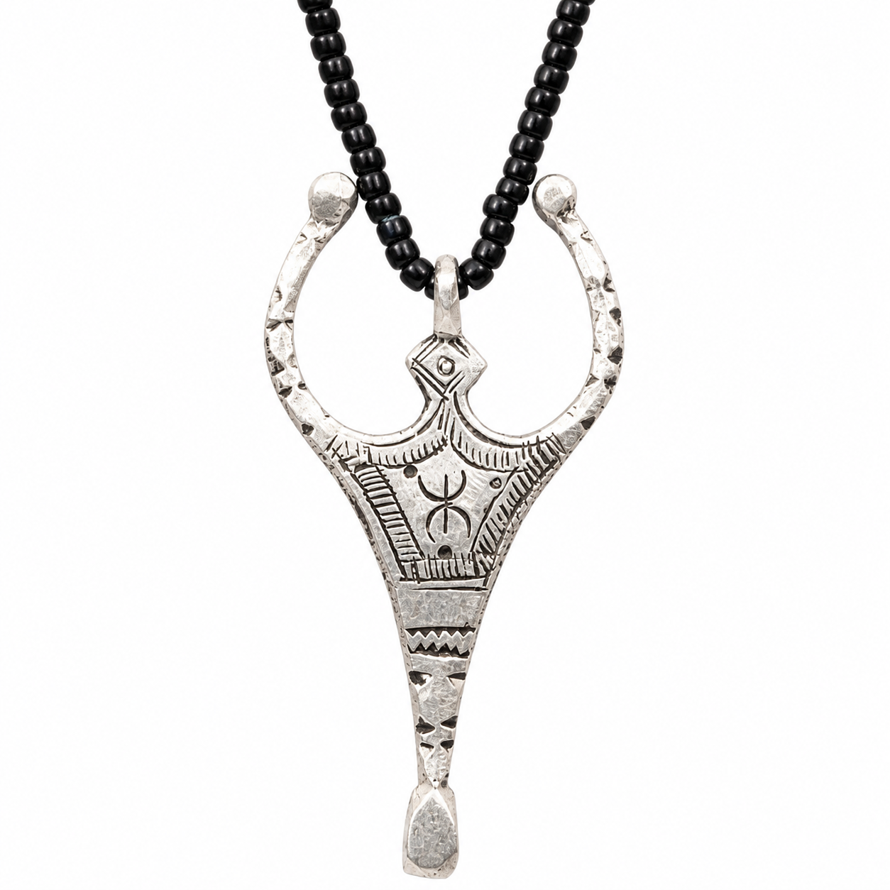 Amazigh Metal Symbol Pendant Necklace With Tuareg Style