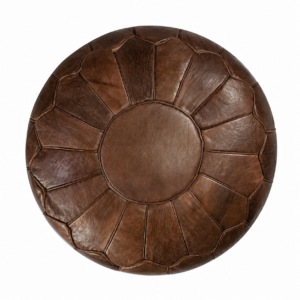 Amazigh Premium XL Scandinavian Leather Brown Chocolate Pouf