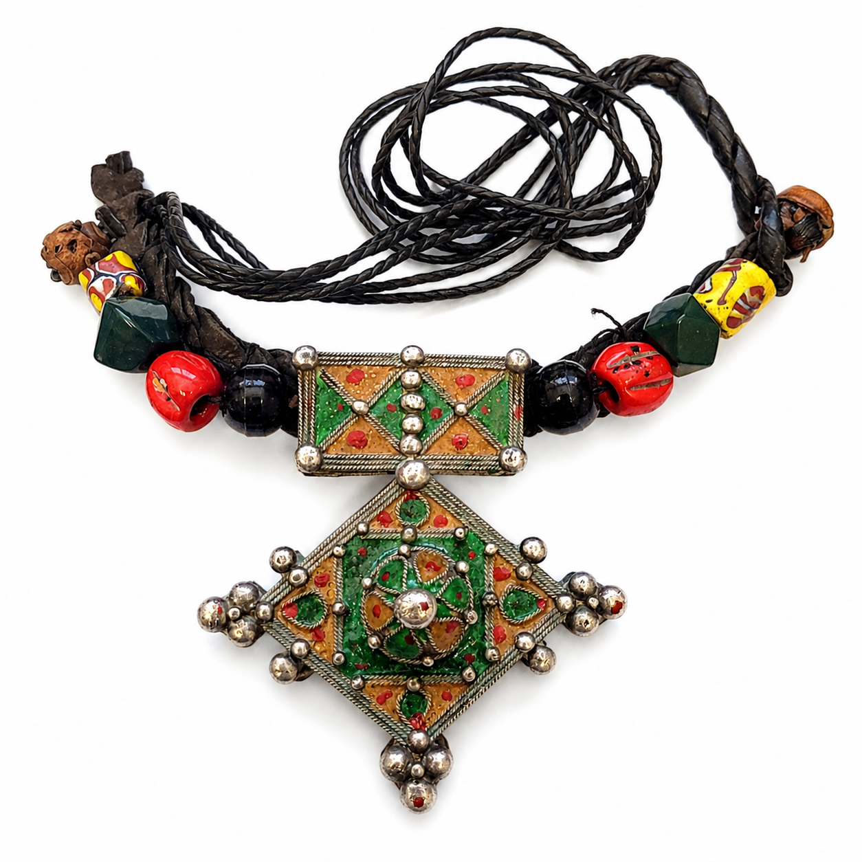 Amazigh Rare Antique Tribal Silver Cross Necklace Antiquité