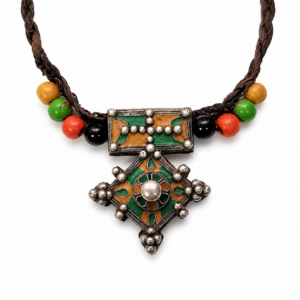 Amazigh Rare Authentic Tribal Silver Croix Pendant Necklace