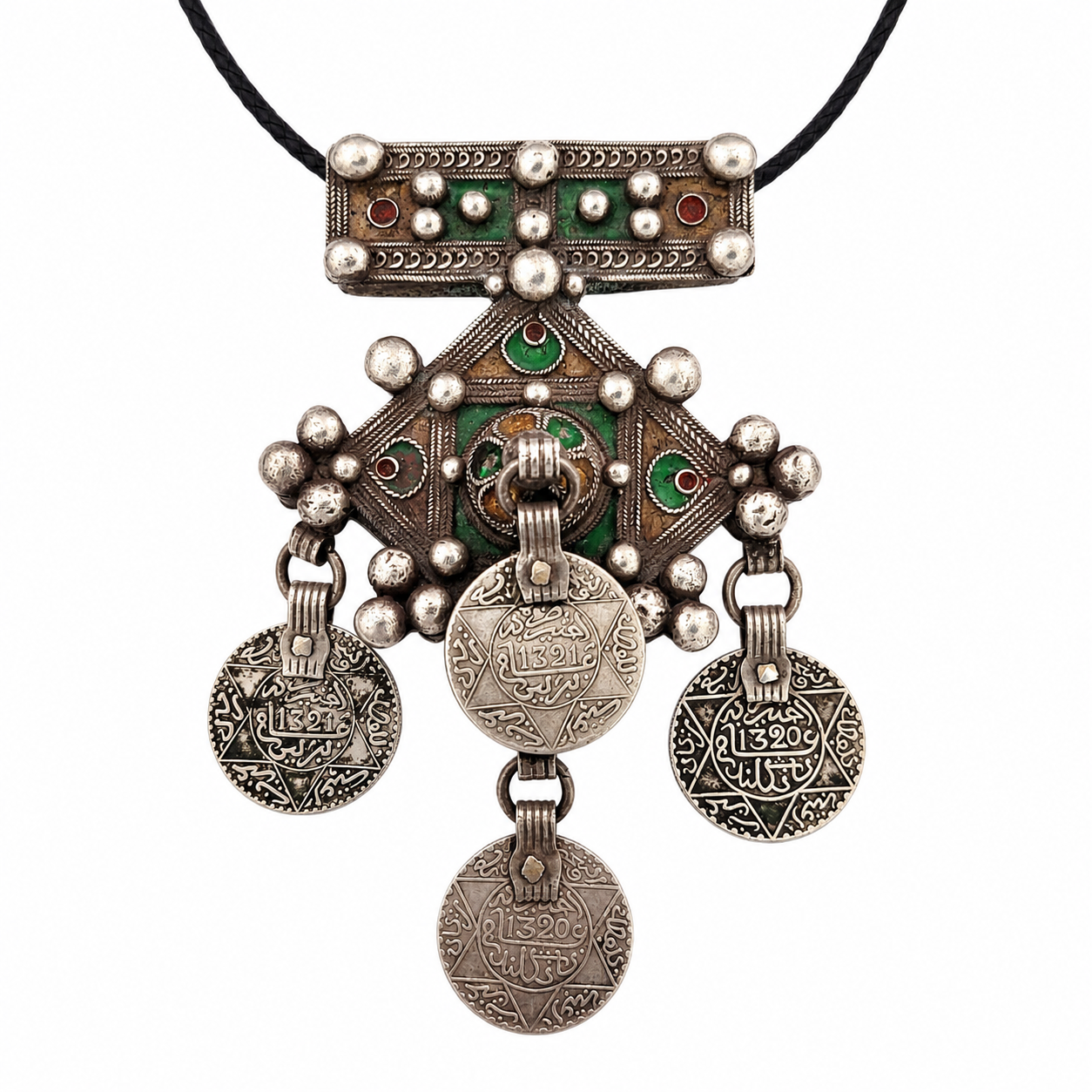 Amazigh Rare Vintage Tribal Silver Cross Pendant croix