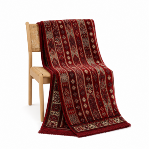Amazigh Red Rug with Embroidery 3m Length × 2m Width