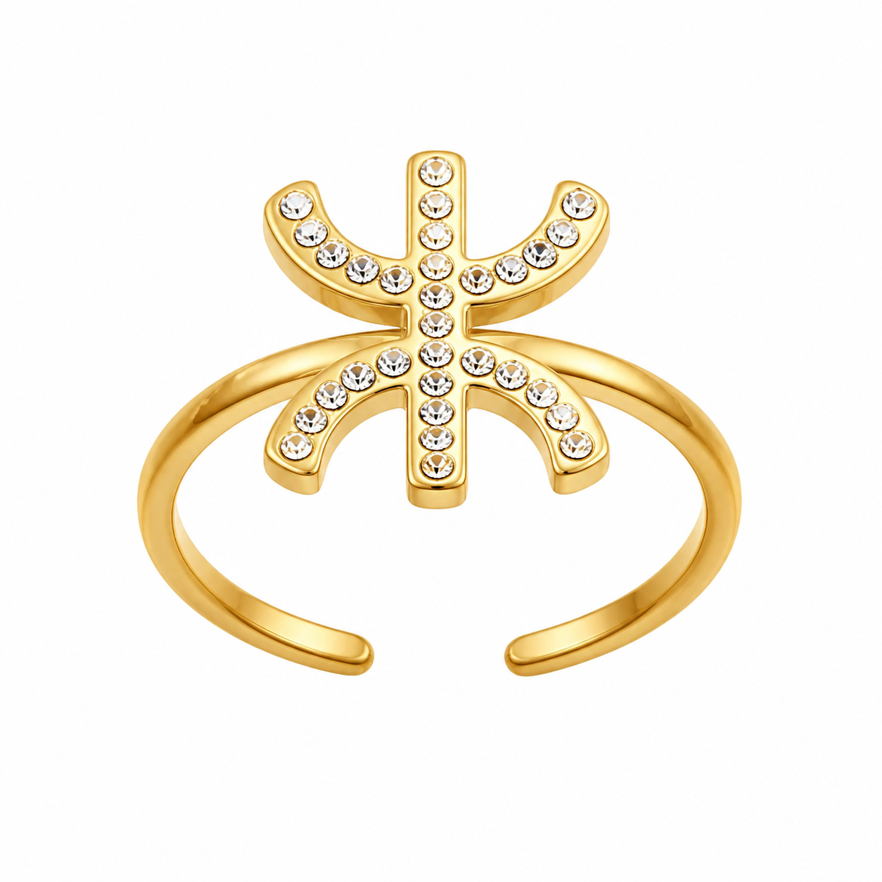 Amazigh Ring Kabyle scintillante ajustable with signe in Tifinagh scintillant