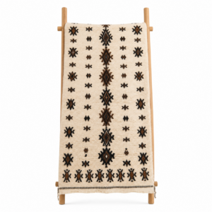 Amazigh Rug Handmade Wool de mouton locale Beige Brown Black
