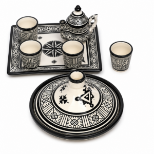 Amazigh serving table set teapot set ceramic handpainted serving set Ceramic Piece