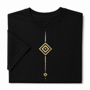 Amazigh Sigil T-Shirt Heritage Gold Graphic Tee Black