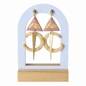 Amazigh TALA Vieux Pink Champagne Fibule Inspired Earrings