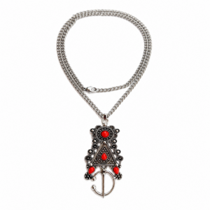 Amazigh Tizerzit Berber Fibula Pendant Stainless Steel Chain Necklace