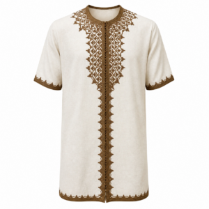 Amazigh Traditional Men’s Loulan s Elegant Beige Tunic