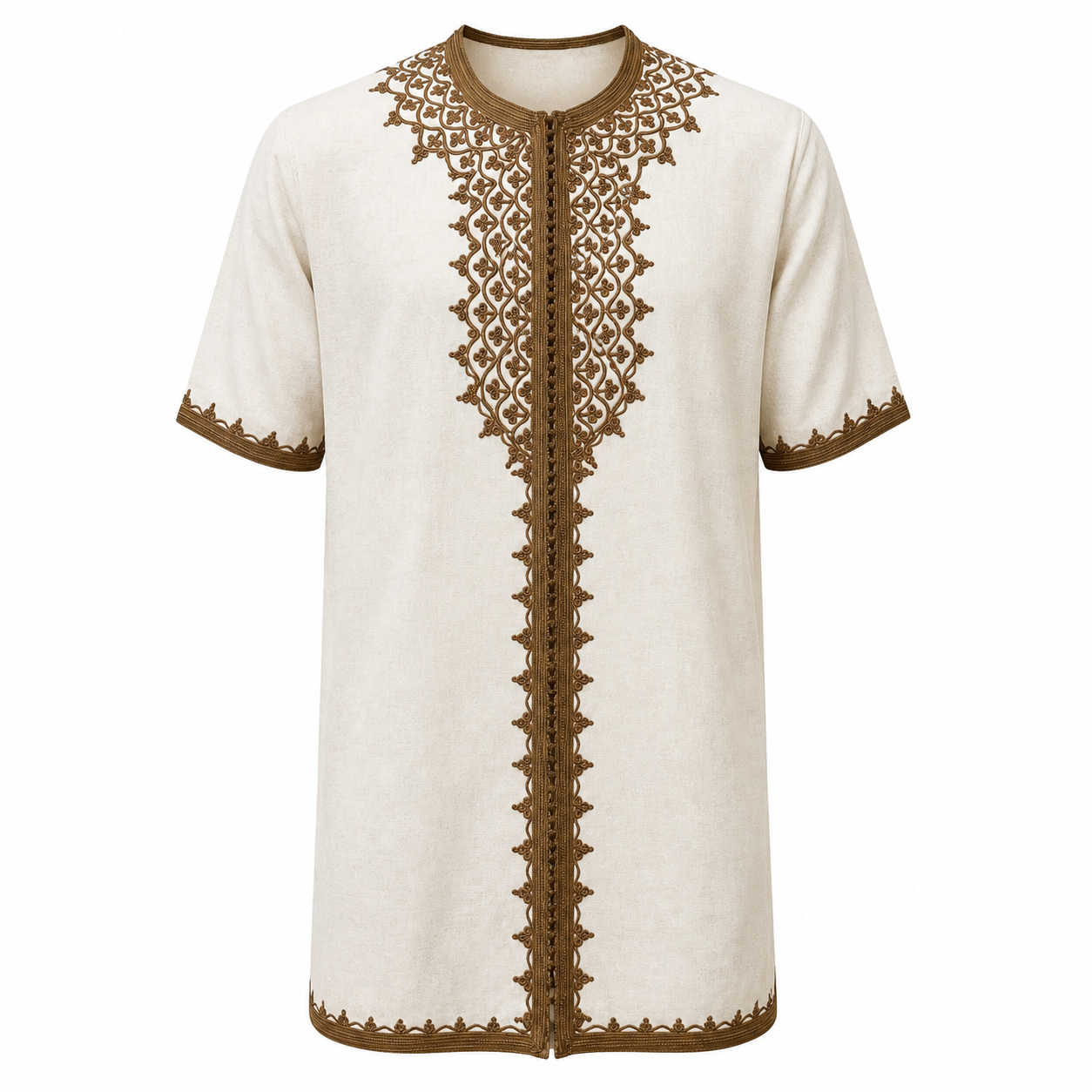 Amazigh Traditional Men’s Loulan s Elegant Beige Tunic