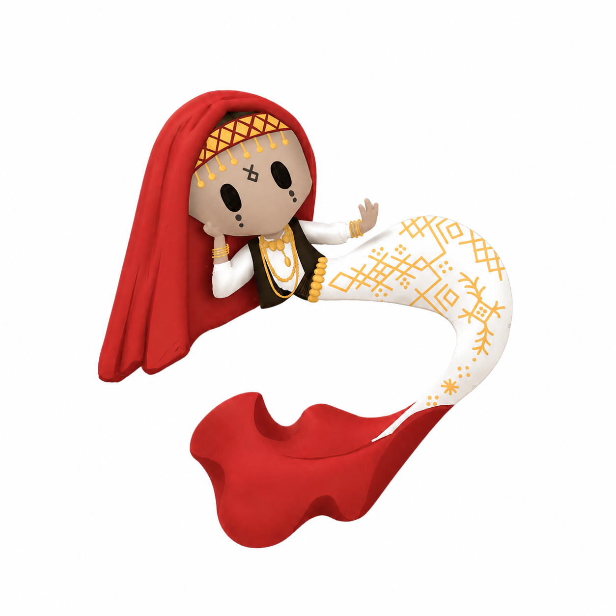 Amazigh Tribe Mermaid Sticker from African Tribes Collection
