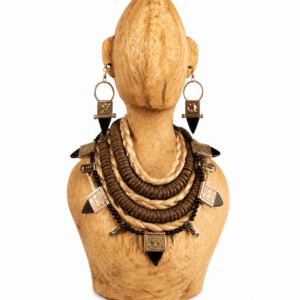Amazigh Tuareg Ingal Fair Trade Niger Jewelry Set with Necklace Earrings
