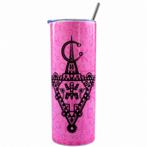 Amazigh Tumbler oz Tifinagh Letters Tazerzit-Inspired Design Fibula