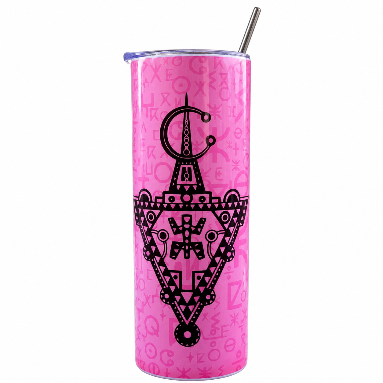Amazigh Tumbler oz Tifinagh Letters Tazerzit-Inspired Design Fibula