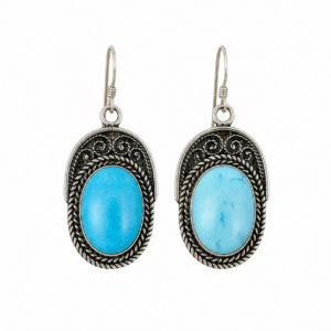 Amazigh Turquoise Silver Boho Jewelry Lightweight Dangle Earrings