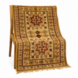 Amazigh Unique Antique Golden carpet with historic symbolism Rug