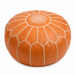Amazigh Vegetal Soft Leather Handmade Delivered stuffed Pouf