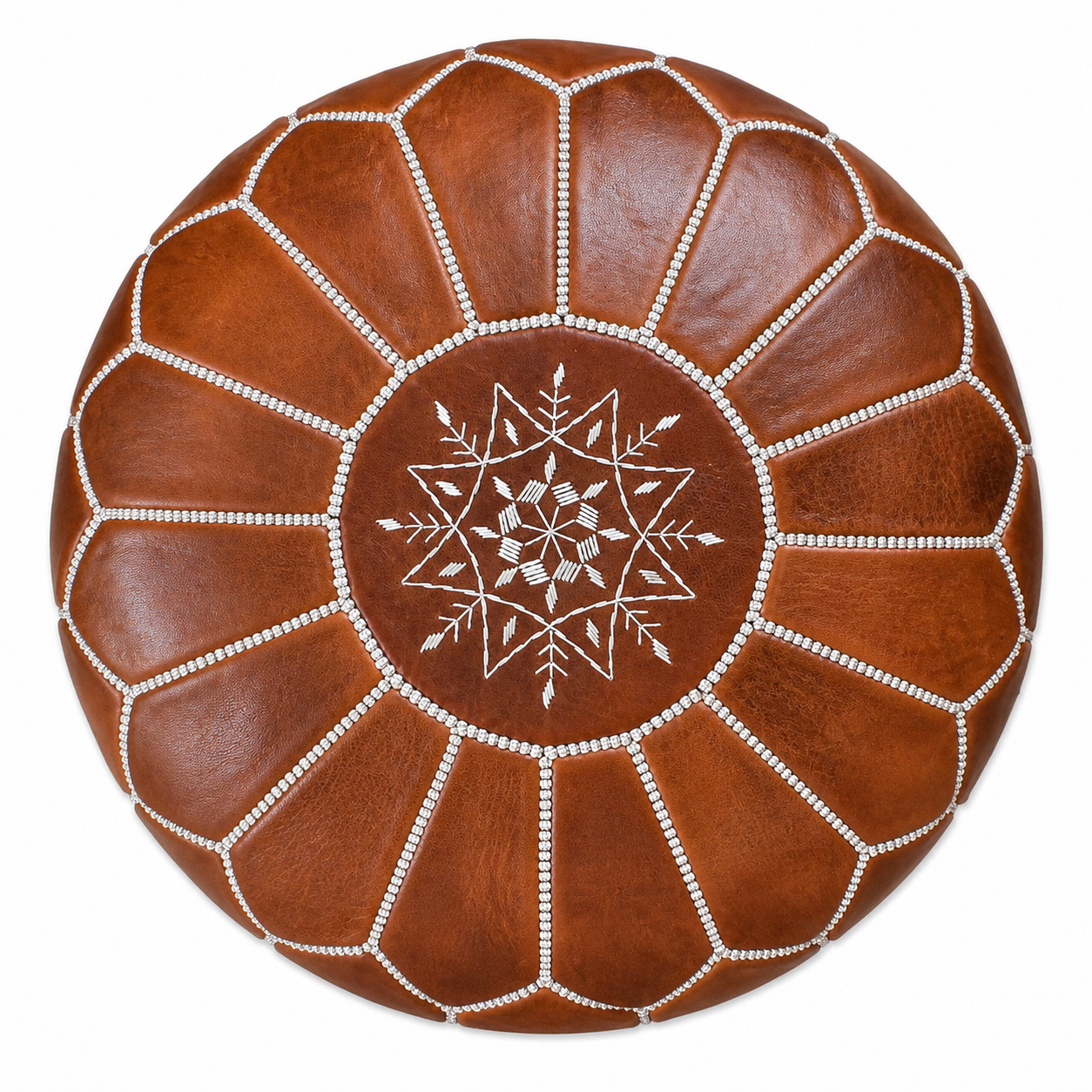 Amazigh Vegetal Soft Leather Handmade Delivered stuffed Pouf