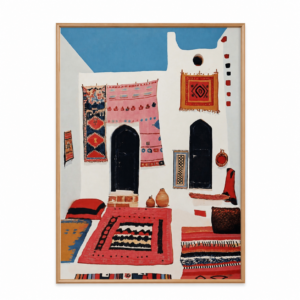 Amazigh Vintage Rug Textile Scene Vertical Wall Art Print