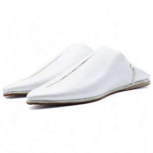 Amazigh White Babouche Shoes for Men Traditional Slipper Style