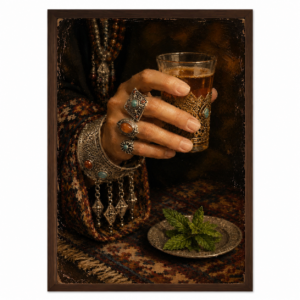 Amazigh Woman Mint Tea Berber Jewelry Digital Wall Art