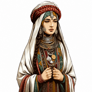 Amazigh Woman Portrait Berber Kabyle PNG Digital Art Download