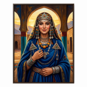 Amazigh Woman Portrait Digital Wall Art Traditional Tableau