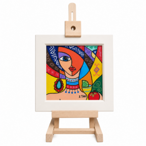 Amazigh Women Folk Painting Wood Eye Wall Art