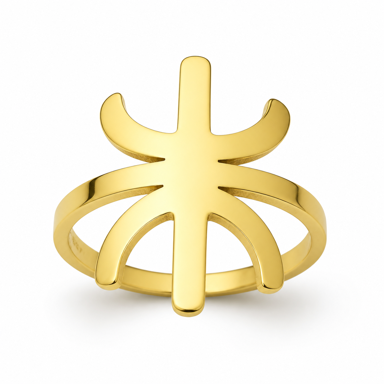 Amazigh Yaz Symbol Stainless Steel Ring for Everyday Heritage Style