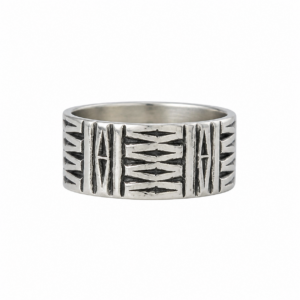 Berber Amazigh Hand-Engraved Sterling Silver Protective Eye Symbol Ring