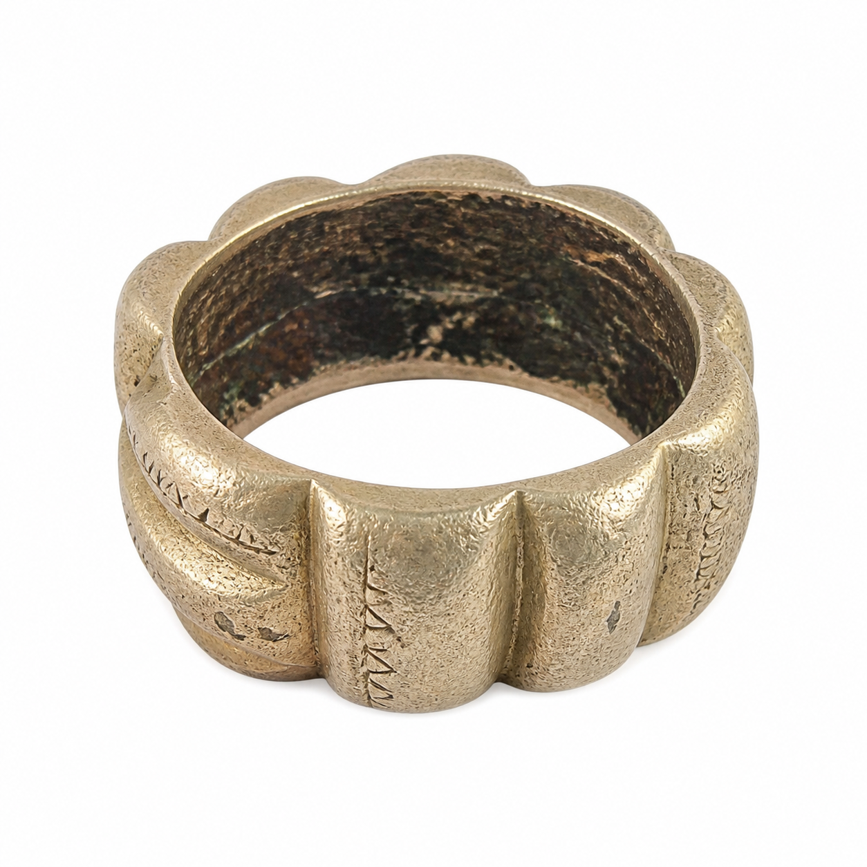 Berber Antique AIT ATTA Hand-Engraved 600 Silver Bracelet