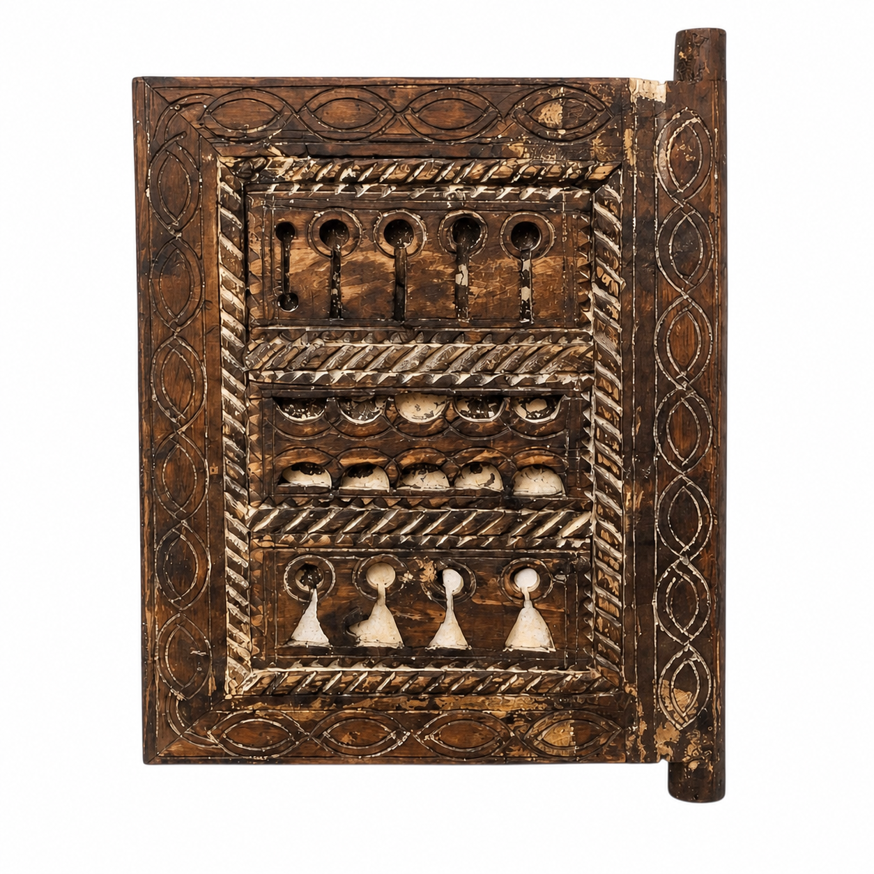 Berber Antique Hand Carved Wooden Panel Wall Art Decor