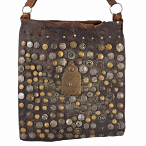Berber Antique Tribal Leather Choukara Water HUGE Bag