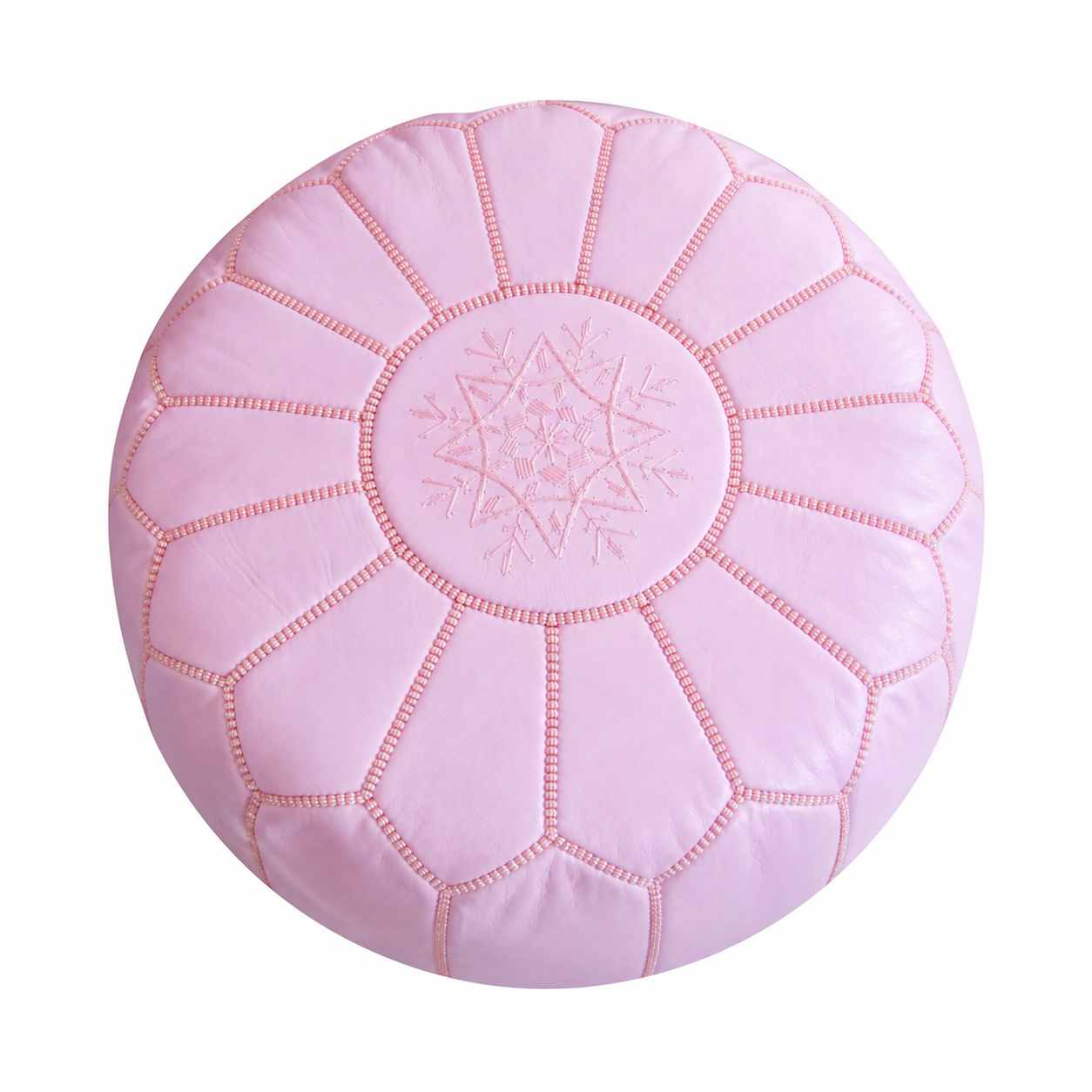 Berber Artisanal Leather Pouffe baby room Delivered Pouf