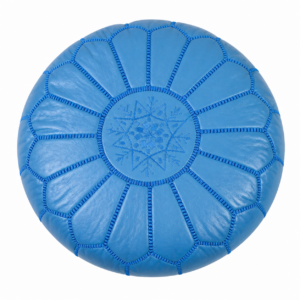 Berber Artisanal Leather Pouffe Handmade Delivered stuffed Pouf