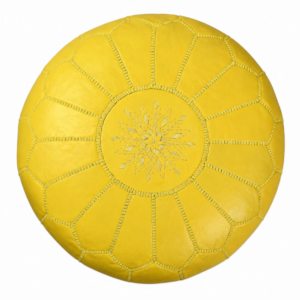Berber Artisanal Leather Pouffe Handmade Delivered stuffed Pouf
