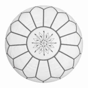 Berber Artisanal Leather Pouffe Handmade Delivered stuffed Pouf