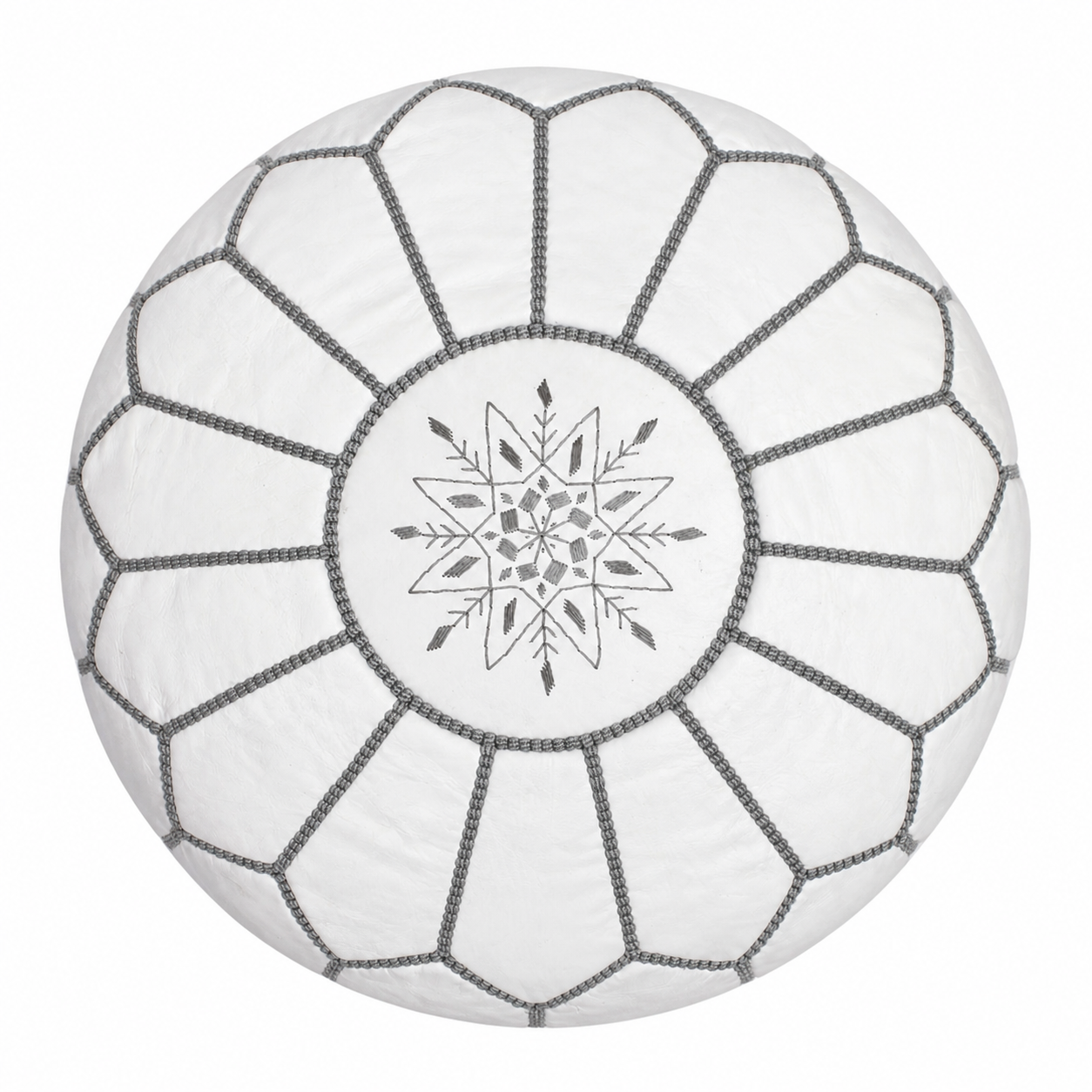 Berber Artisanal Leather Pouffe Handmade Delivered stuffed Pouf