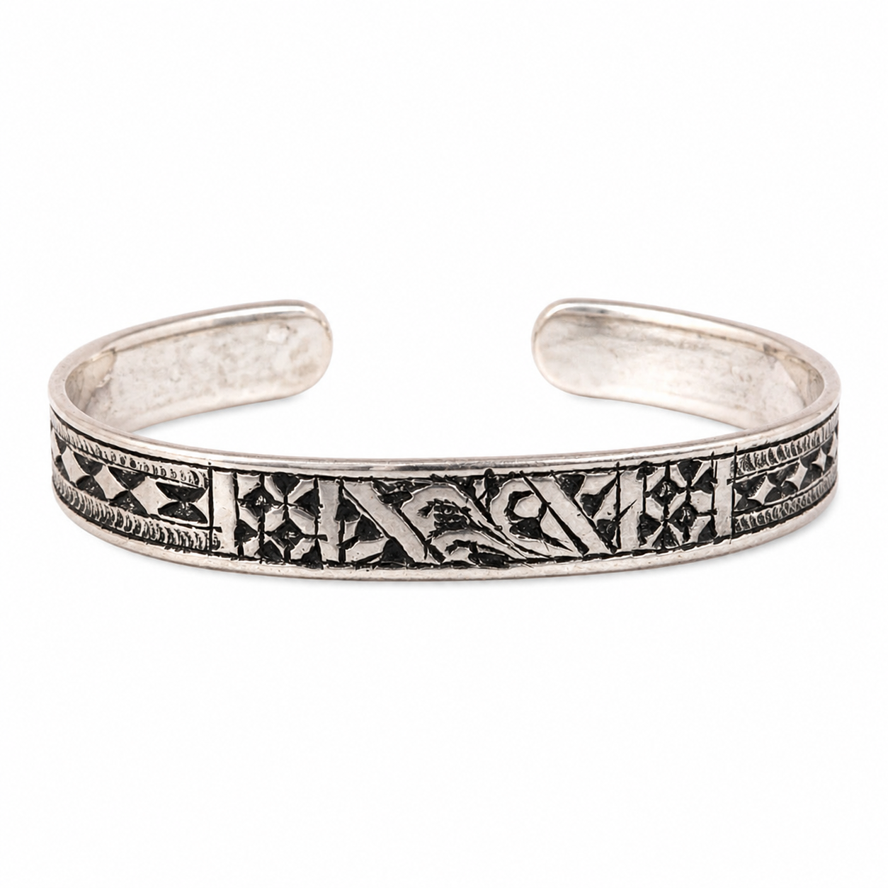 Berber Authentic Silver Handmade Sterling Bangle Lunja Bracelet