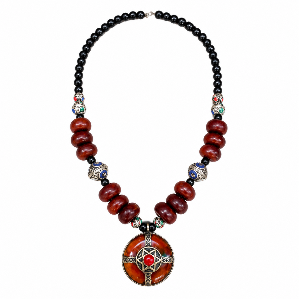 Berber beaded traditional statement jewelry handmade ethnic Necklace
