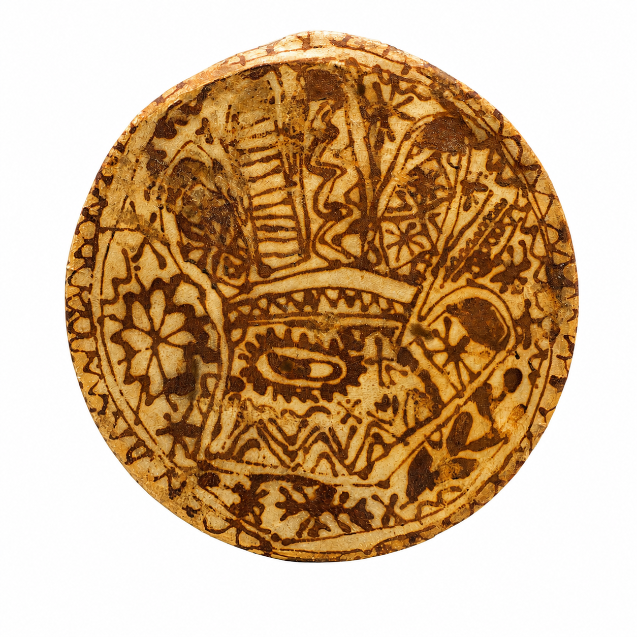 Berber Bendir Drum Hand-Painted Hamsa Hand Leather Wooden
