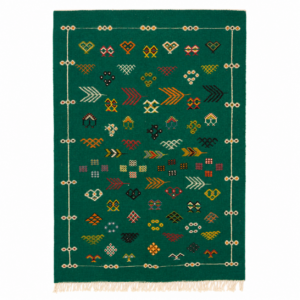 Berber Camel Wool Handmade Runner Rug With Tribal Motifs