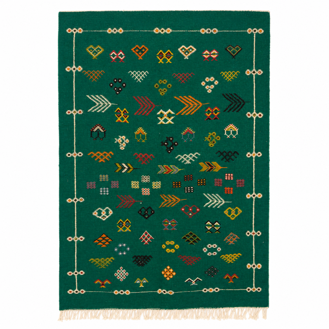 Berber Camel Wool Handmade Runner Rug With Tribal Motifs
