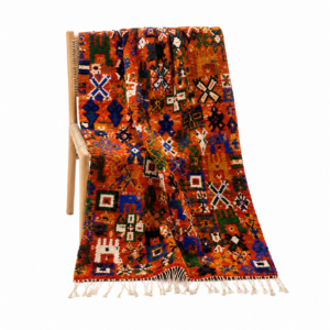 Berber Colorful Authentic Wool Area Taznakhet Boho Rug