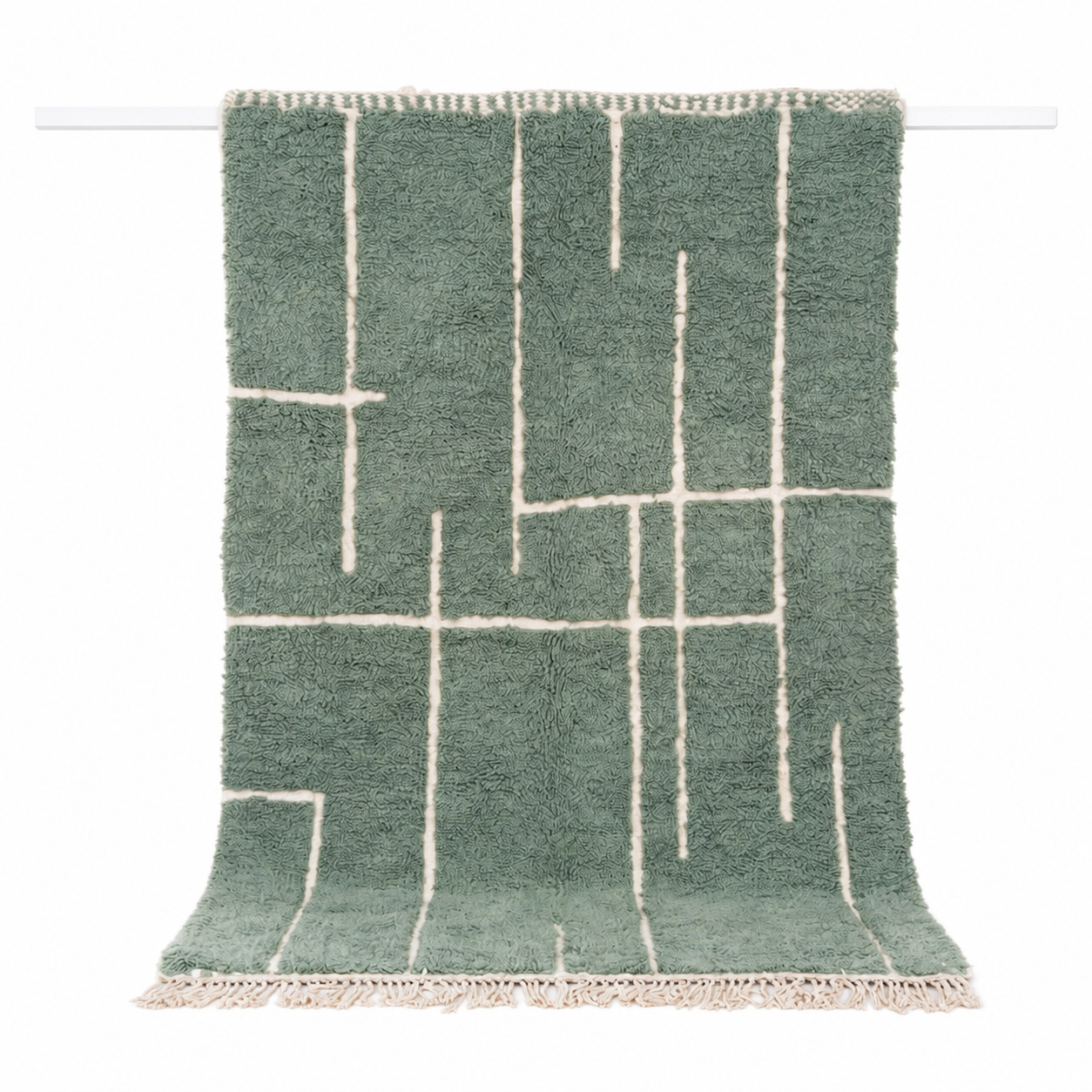 Berber Custom Design Wool Geometric Neutral Living Room Rug