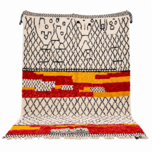 Berber Custom Design Wool Neutral Geometric Living Room Rug