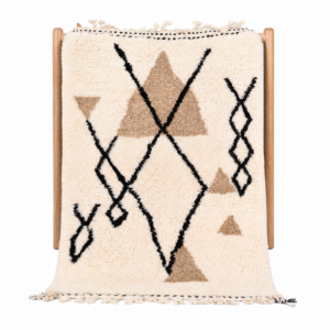 Berber Custom Design Wool Neutral Geometric Living Room Rug