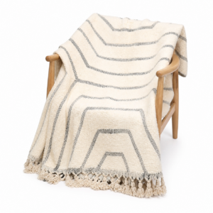 Berber Custom Design Wool Neutral Geometric Living Room Rug