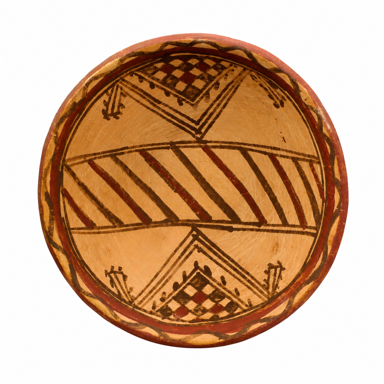 Berber Earthenware Handmade Clay Pottery Maghrebi Arab Bowl