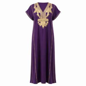 Berber Gandoura Dress Purple Embroidered Elegant summer Kaftan